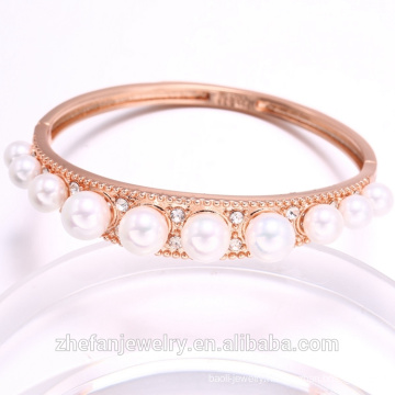 wholesale jewelry manufacturer pearl bangle rose gold plating accessories